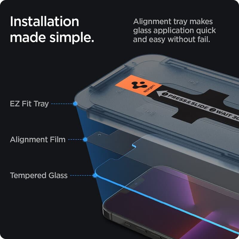 Tempered glass for iPhone 13 / 13 Pro / 14 with Spigen Glas.tR EZ FIT applicator (2 pcs.) 7