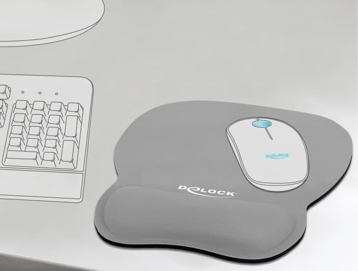 DELOCK Mousepad 12698 με στήριγμα καρπού, 245x206 mm, γκρι 3