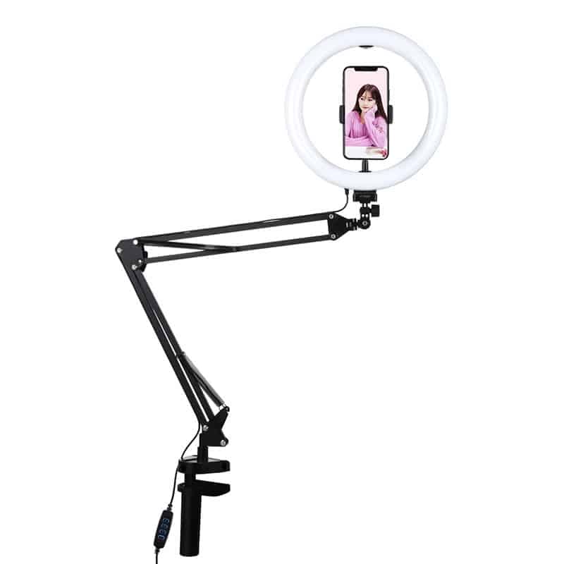 Βάση στήριξης γραφείου Puluz με δακτύλιο LED για Vlogging 26cm PKT3090B