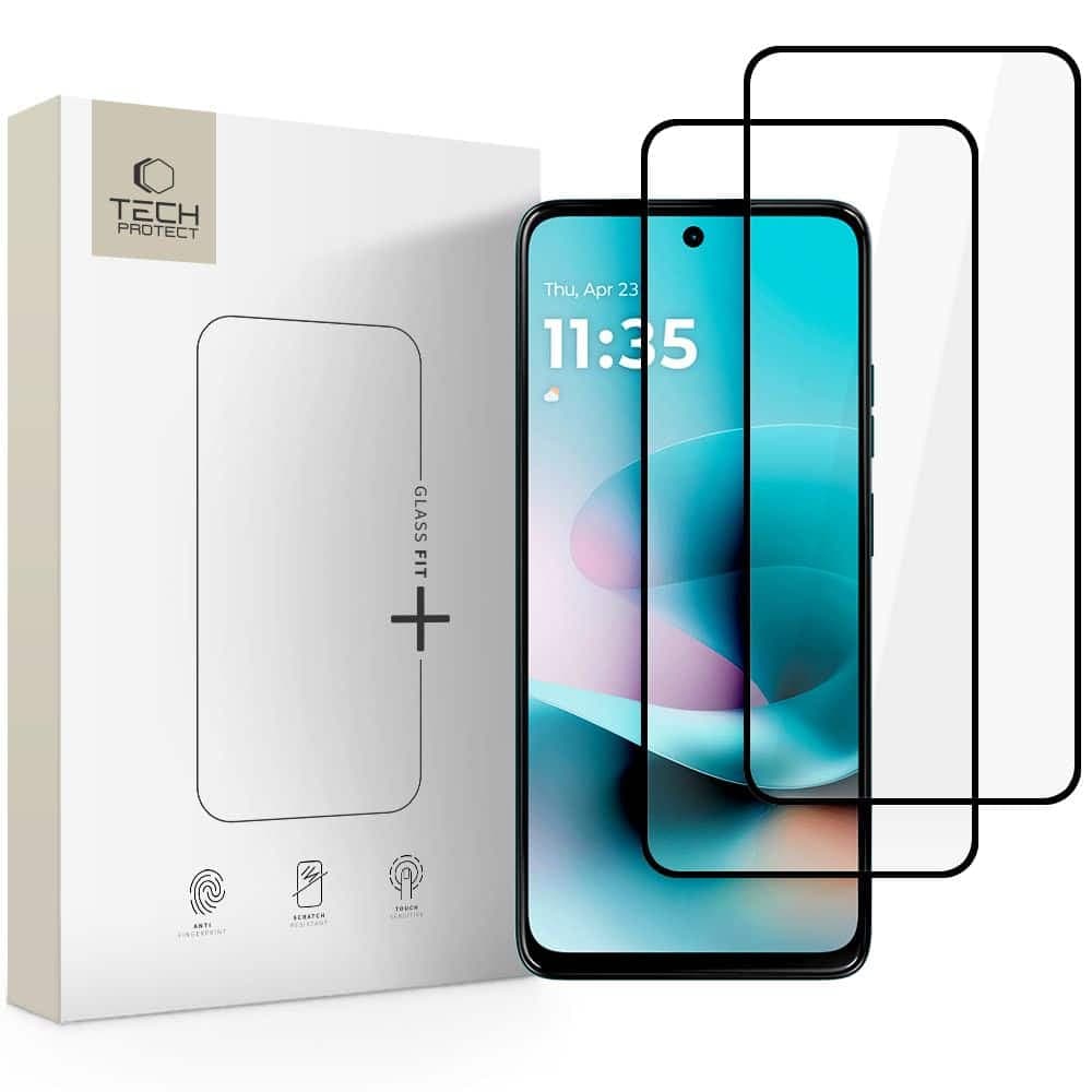 Σκληρυμένο γυαλί TECH-PROTECT GLASS FIT+ Συσκευασία των 2 τεμαχίων MOTOROLA MOTO G57 / G57 POWER / G67 POWER Μαύρο