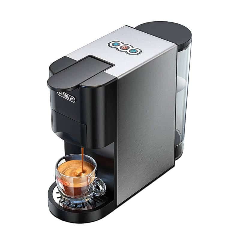 HiBREW Καφετιέρα για Κάψουλες H3A 4σε1 19bar (Μαύρο/Ασημί) 3