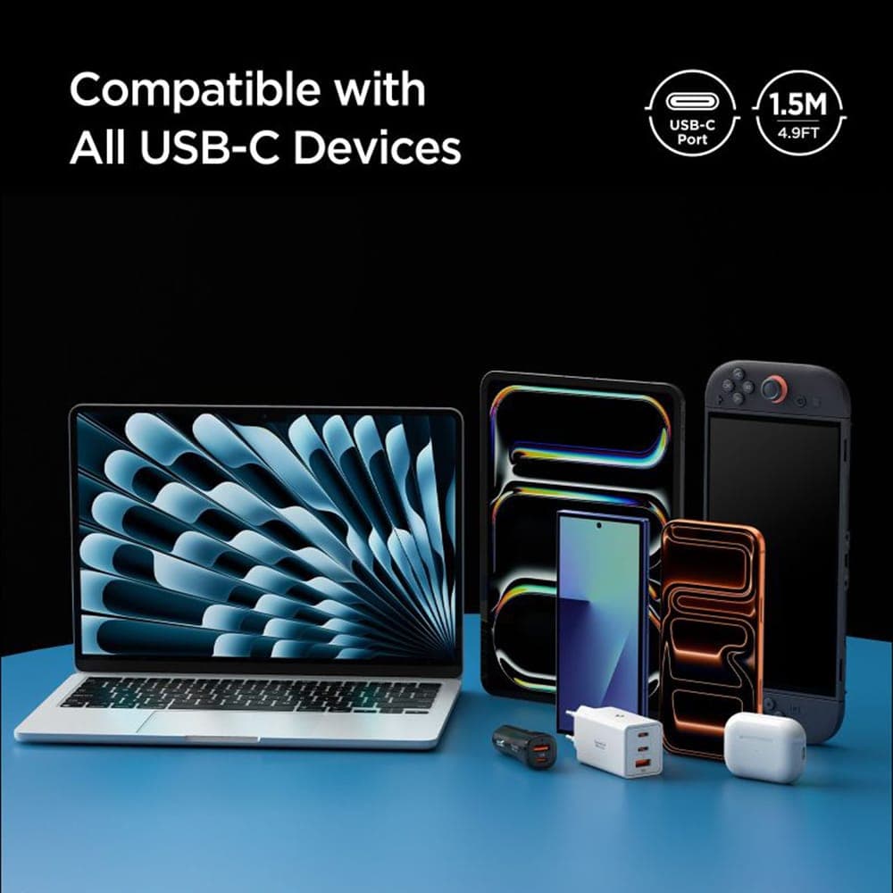 Καλώδιο USB-C Spigen EB24015CC Essential 240W 1.5m Μαύρο 5