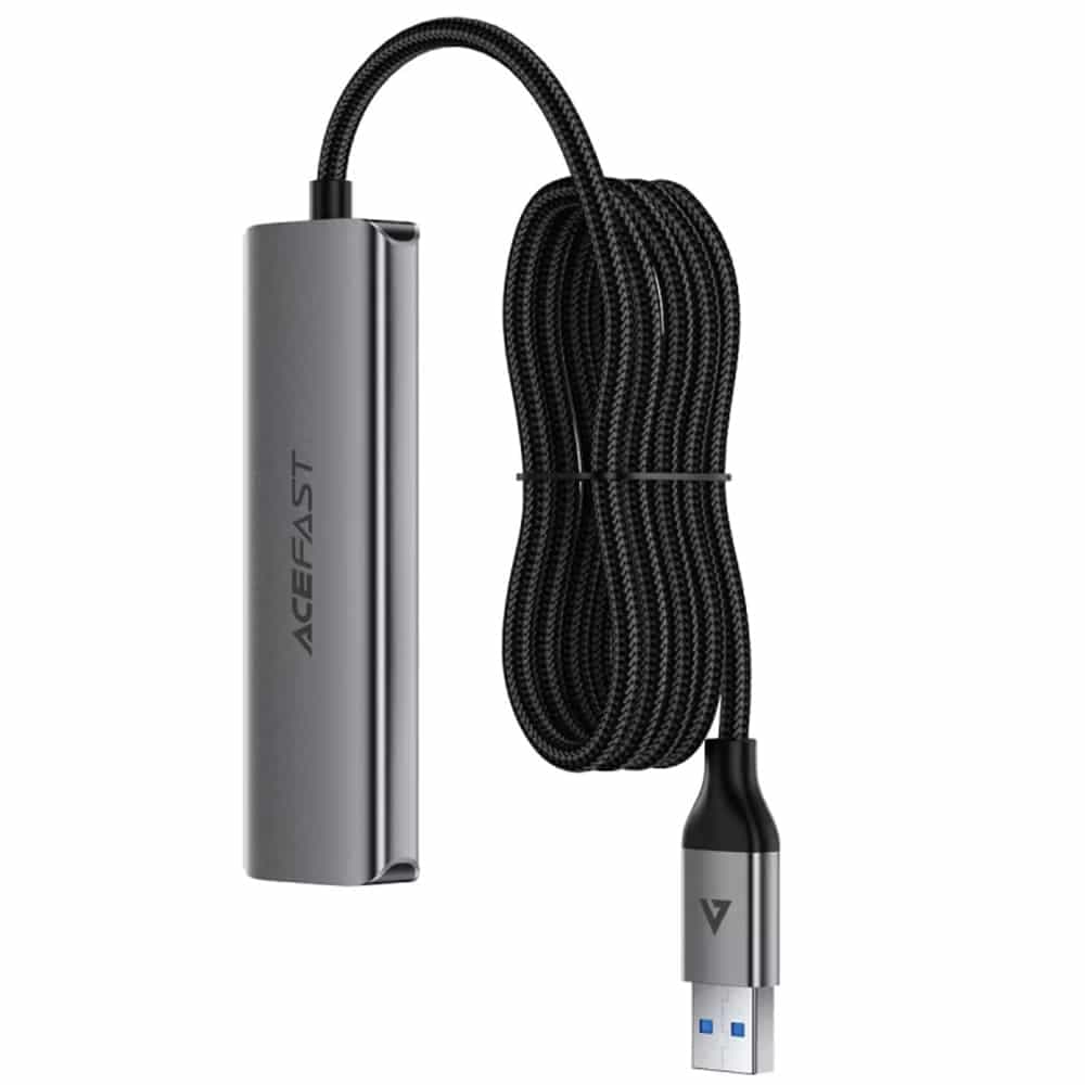 Acefast - Hub 4 σε 1 (J17) - 4 x USB3.0, 5Gbps, Plug & Play, Κράμα αλουμινίου, 5V/3A, Καλώδιο USB, 1m - Μεταλλικό γκρι 3