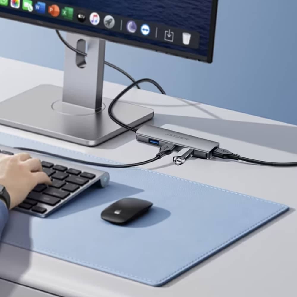 Acefast - Hub 4 σε 1 (J17) - 4 x USB3.0, 5Gbps, Plug & Play, Κράμα αλουμινίου, 5V/3A, Καλώδιο USB, 1m - Μεταλλικό γκρι 7