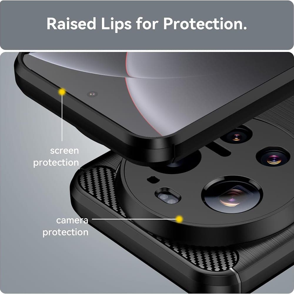 Techsuit Carbon Silicone - θήκη για Xiaomi 17 Ultra - Μπλε 4