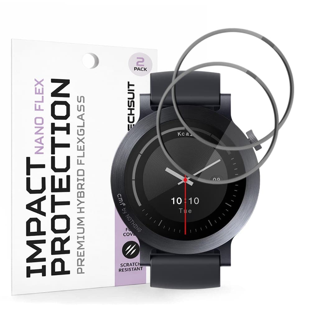 Techsuit - Nano Flex (συσκευασία 2 τεμαχίων) - Nothing CMF Watch 3 Pro - Μαύρο