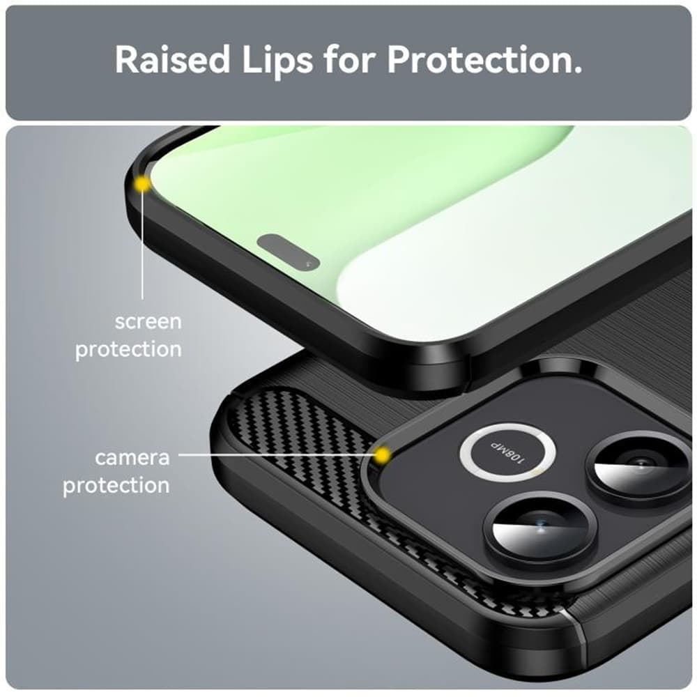 Techsuit Carbon Silicone - θήκη για Honor 600 Lite - Μαύρο 2