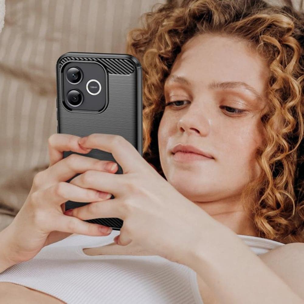 Techsuit Carbon Silicone - θήκη για Honor 600 Lite - Μαύρο 6