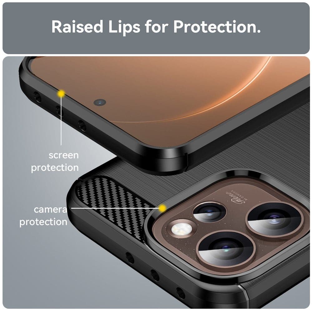 Techsuit Carbon Silicone - θήκη για Oppo Reno15 Pro Max - Μαύρο 4