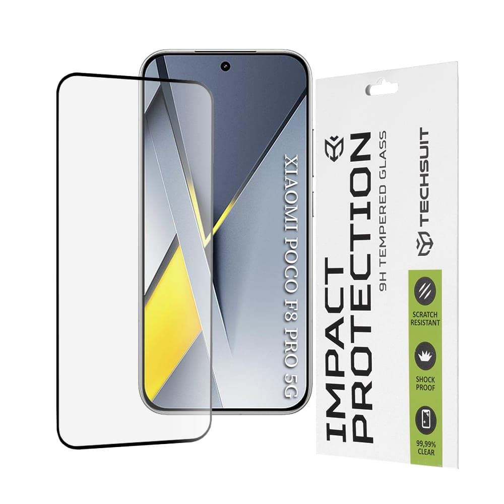 Techsuit - 111D Πλήρης Κάλυψη / Πλήρες Γυαλί με Κόλλα - Xiaomi Poco F8 Pro - Μαύρο