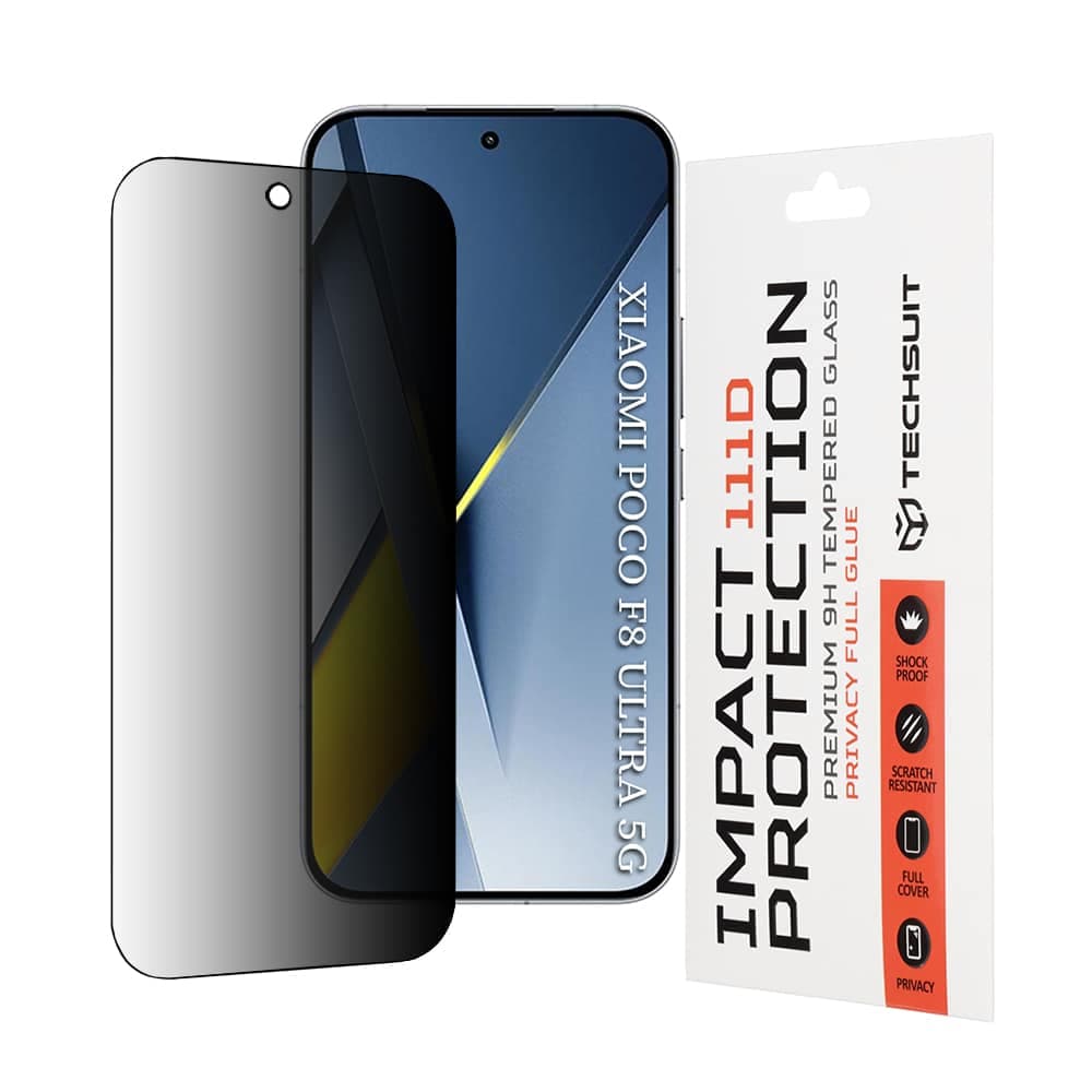 Techsuit - 111D Privacy Full Glue - Xiaomi Poco F8 Ultra - Μαύρο
