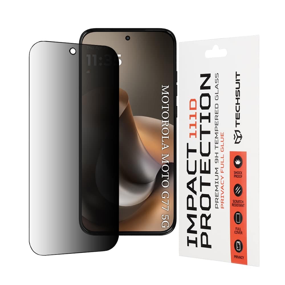 Techsuit - 111D Privacy Full Glue - Motorola Moto G77 / G67 - Μαύρο