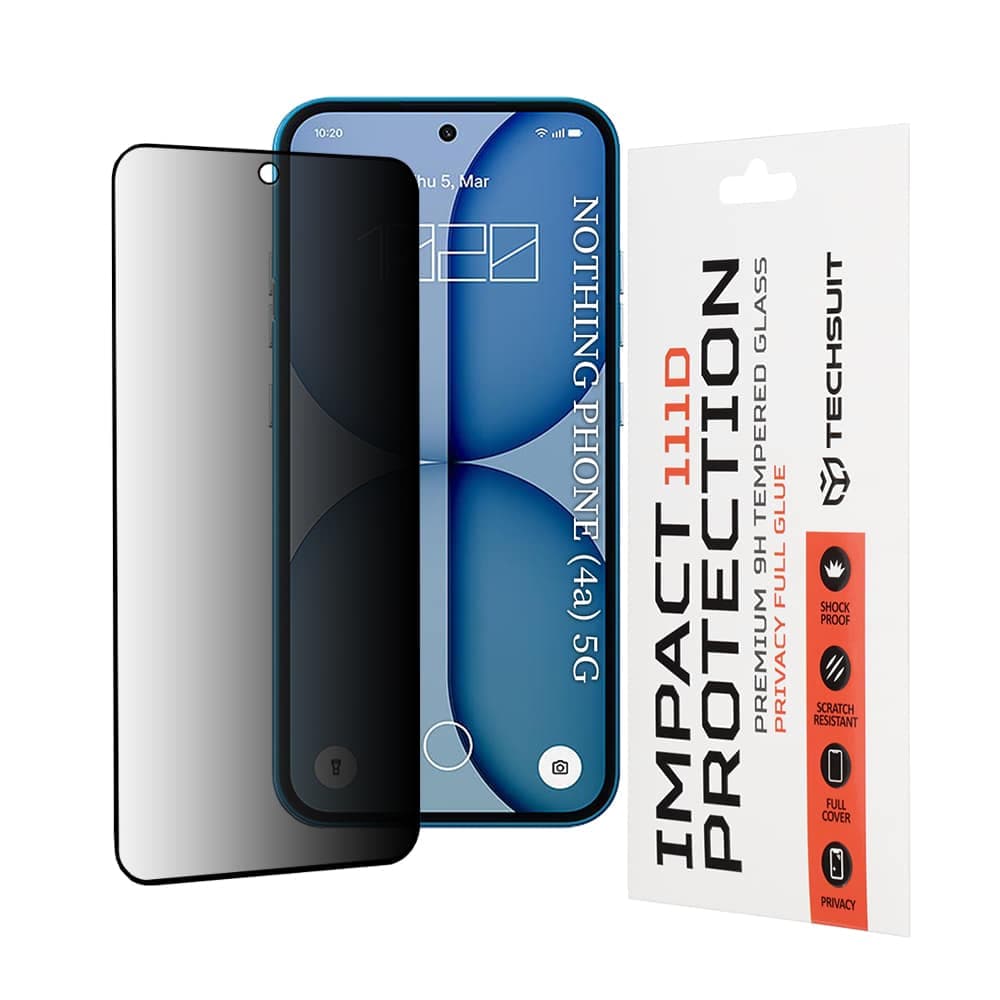 Techsuit - 111D Πλήρης κόλλα απορρήτου - Τίποτα τηλέφωνο (4a) - Μαύρο