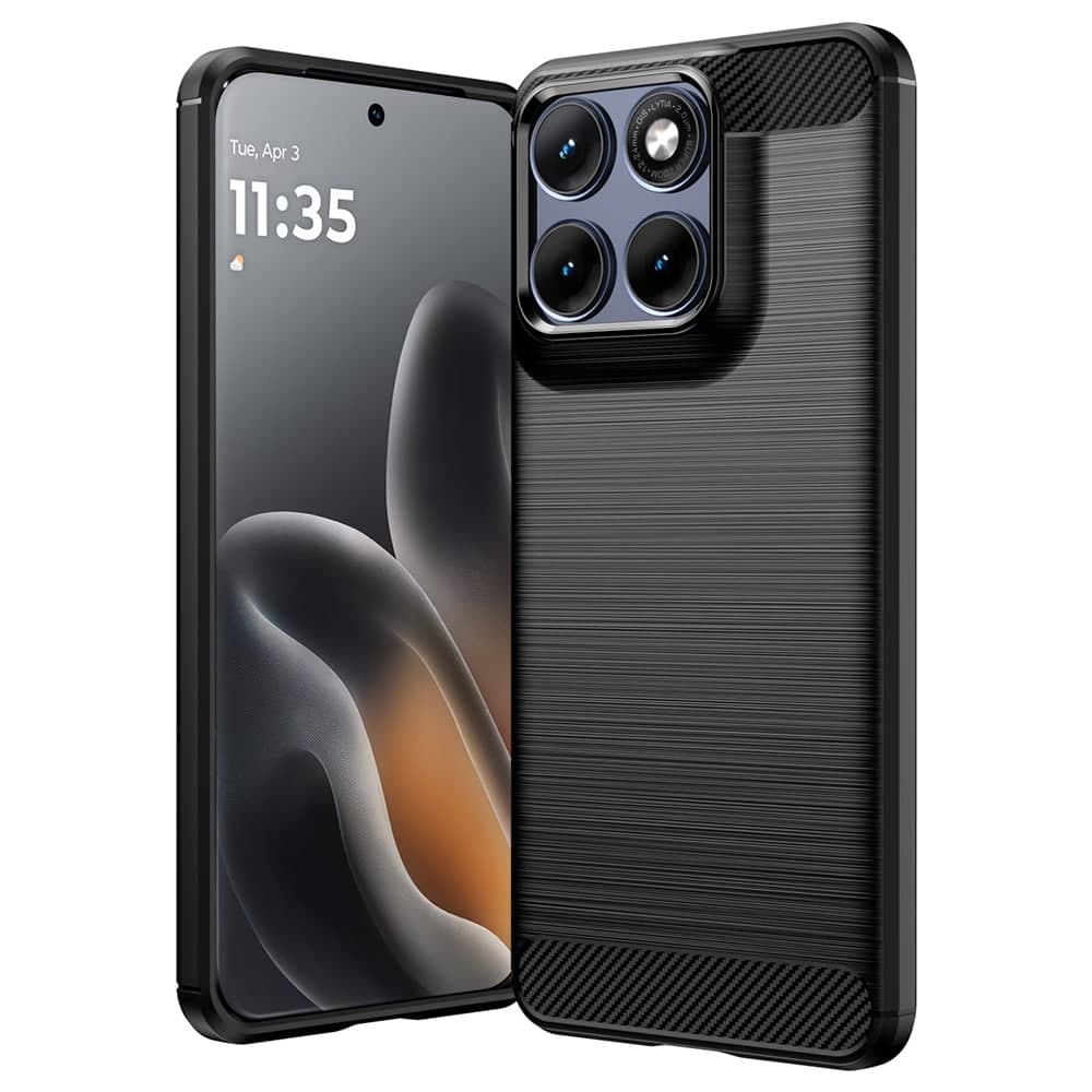 Techsuit Carbon Silicone - θήκη για Motorola Edge 70 Fusion - Μαύρο