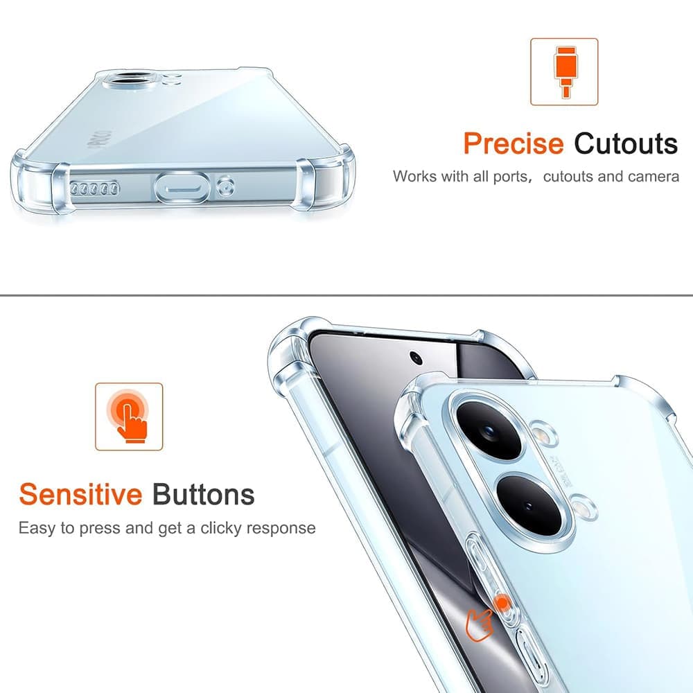 Techsuit Shockproof Clear Silicone - θήκη για Xiaomi Poco X8 Pro Max - Διάφανο 3