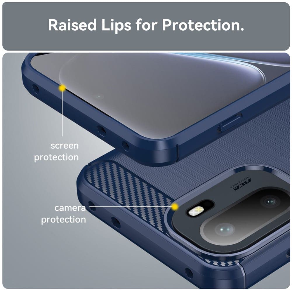 Techsuit Carbon Silicone - θήκη για Oneplus 15R - Μπλε 4