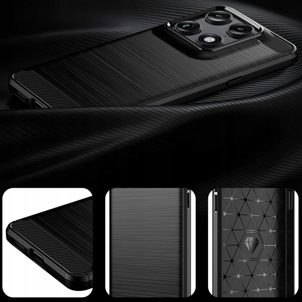 Techsuit Carbon Silicone - θήκη για Motorola Signature - Μαύρο 2