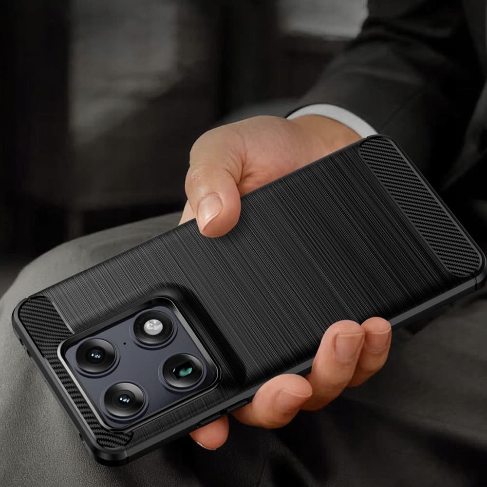 Techsuit Carbon Silicone - θήκη για Motorola Signature - Μαύρο 4