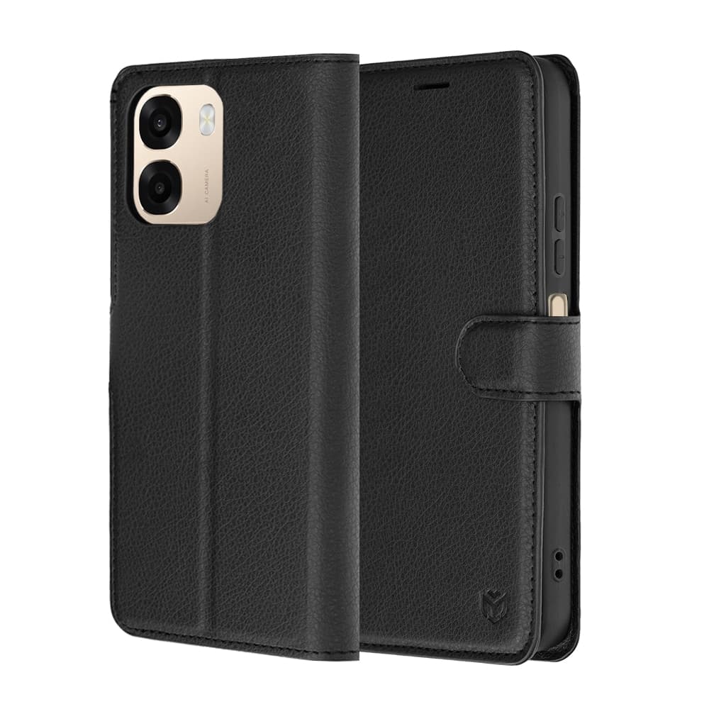 Techsuit Leather Folio - θήκη για Oppo A6 / A6x - Μαύρο