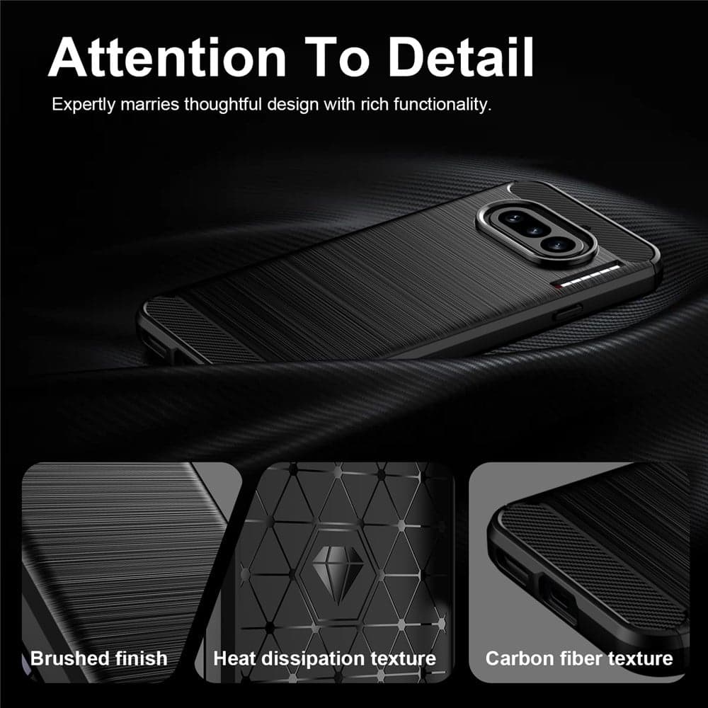 Techsuit Carbon Silicone - θήκη για Nothing Phone (4a) - Μαύρο 3