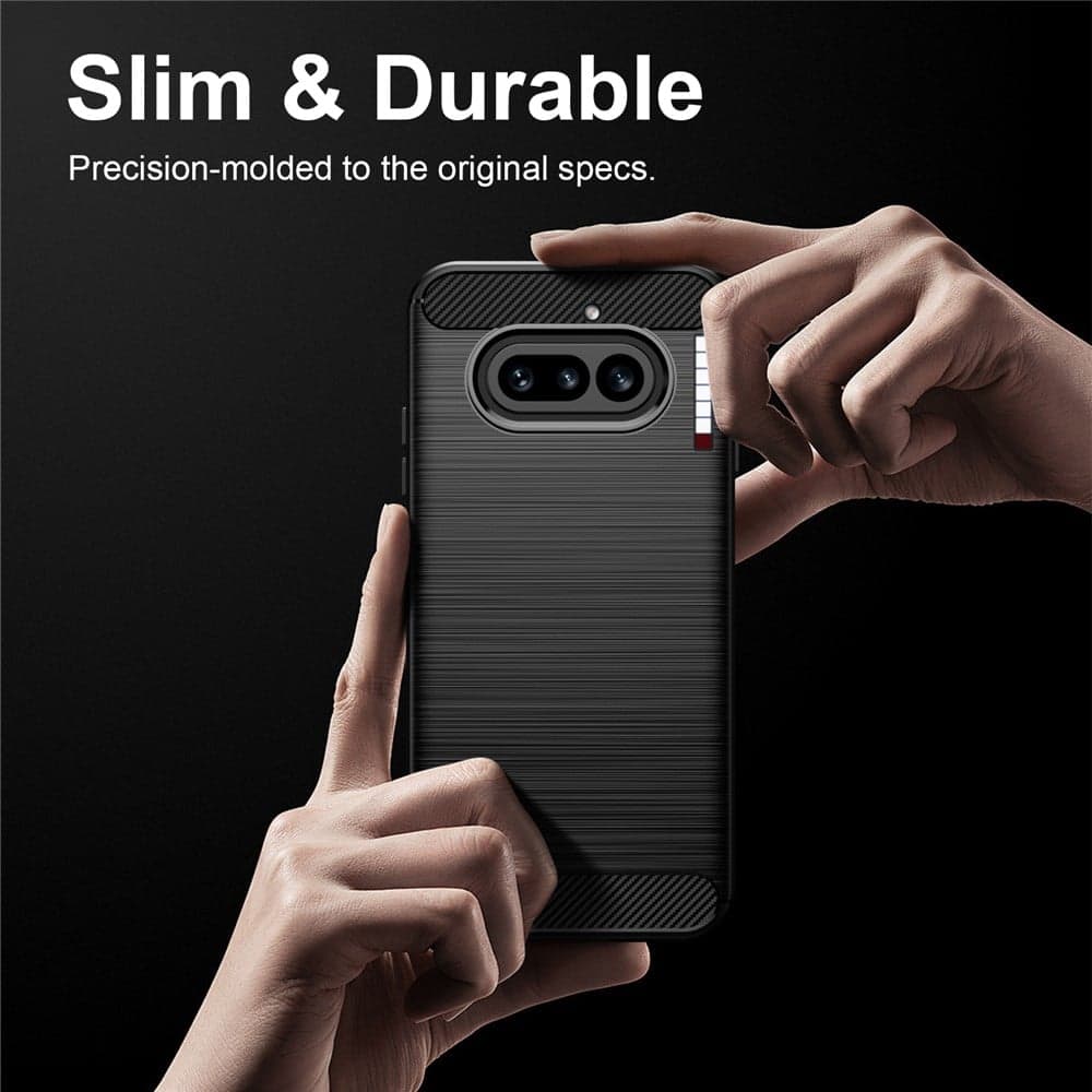 Techsuit Carbon Silicone - θήκη για Nothing Phone (4a) - Μαύρο 5