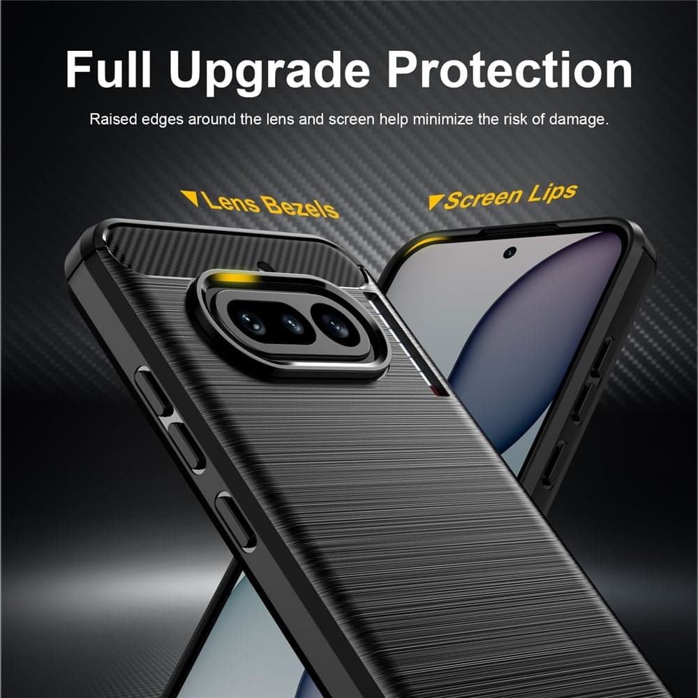 Techsuit Carbon Silicone - θήκη για Nothing Phone (4a) - Μαύρο 4