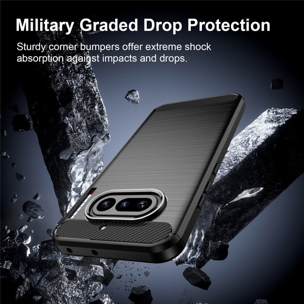 Techsuit Carbon Silicone - θήκη για Nothing Phone (4a) - Μαύρο 6