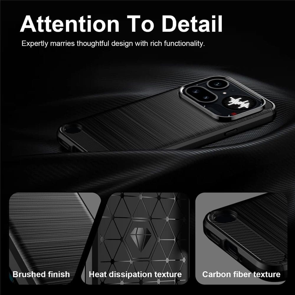 Techsuit Carbon Silicone - θήκη για Nothing Phone (4a) Pro - Μαύρο 4