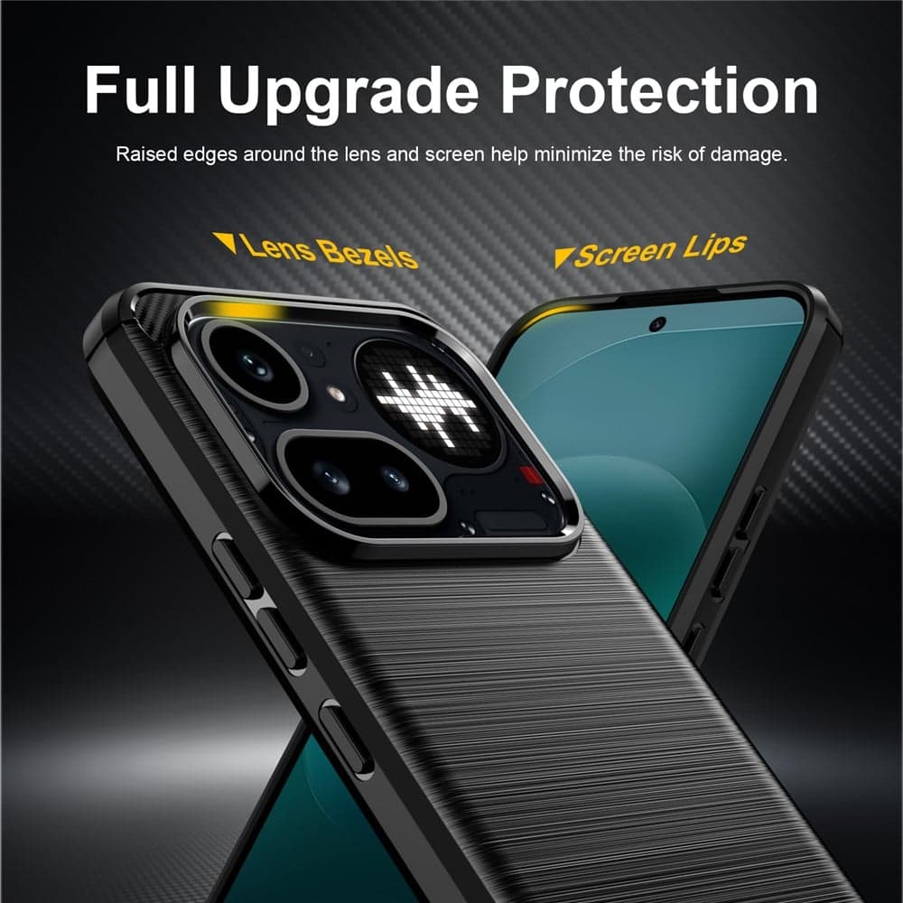Techsuit Carbon Silicone - θήκη για Nothing Phone (4a) Pro - Μαύρο 2