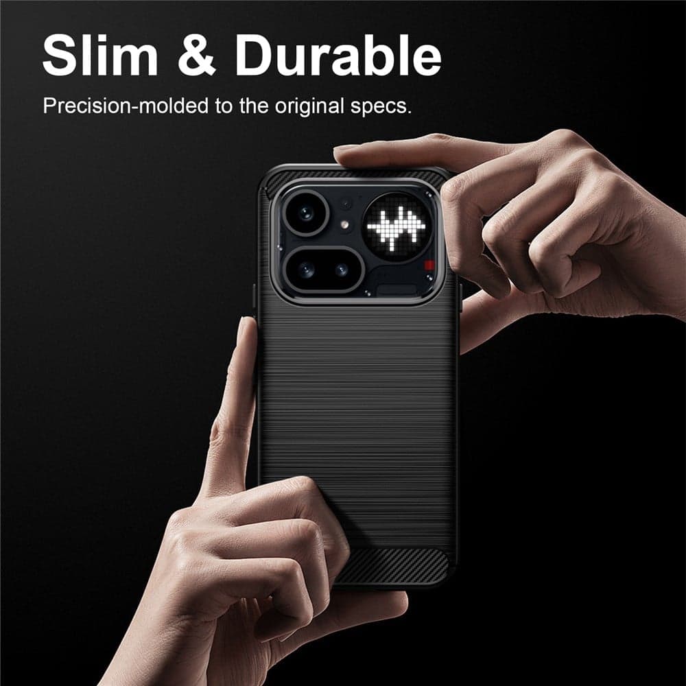 Techsuit Carbon Silicone - θήκη για Nothing Phone (4a) Pro - Μαύρο 5