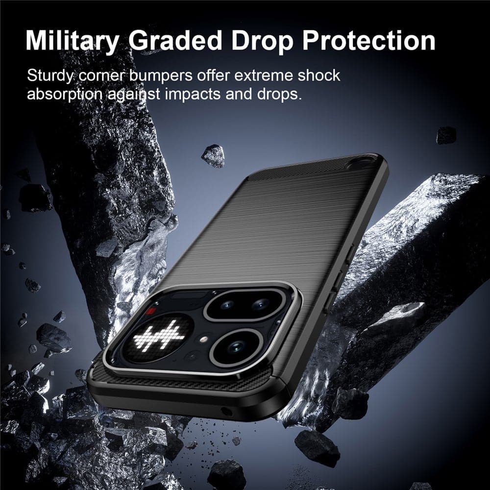 Techsuit Carbon Silicone - θήκη για Nothing Phone (4a) Pro - Μαύρο 6
