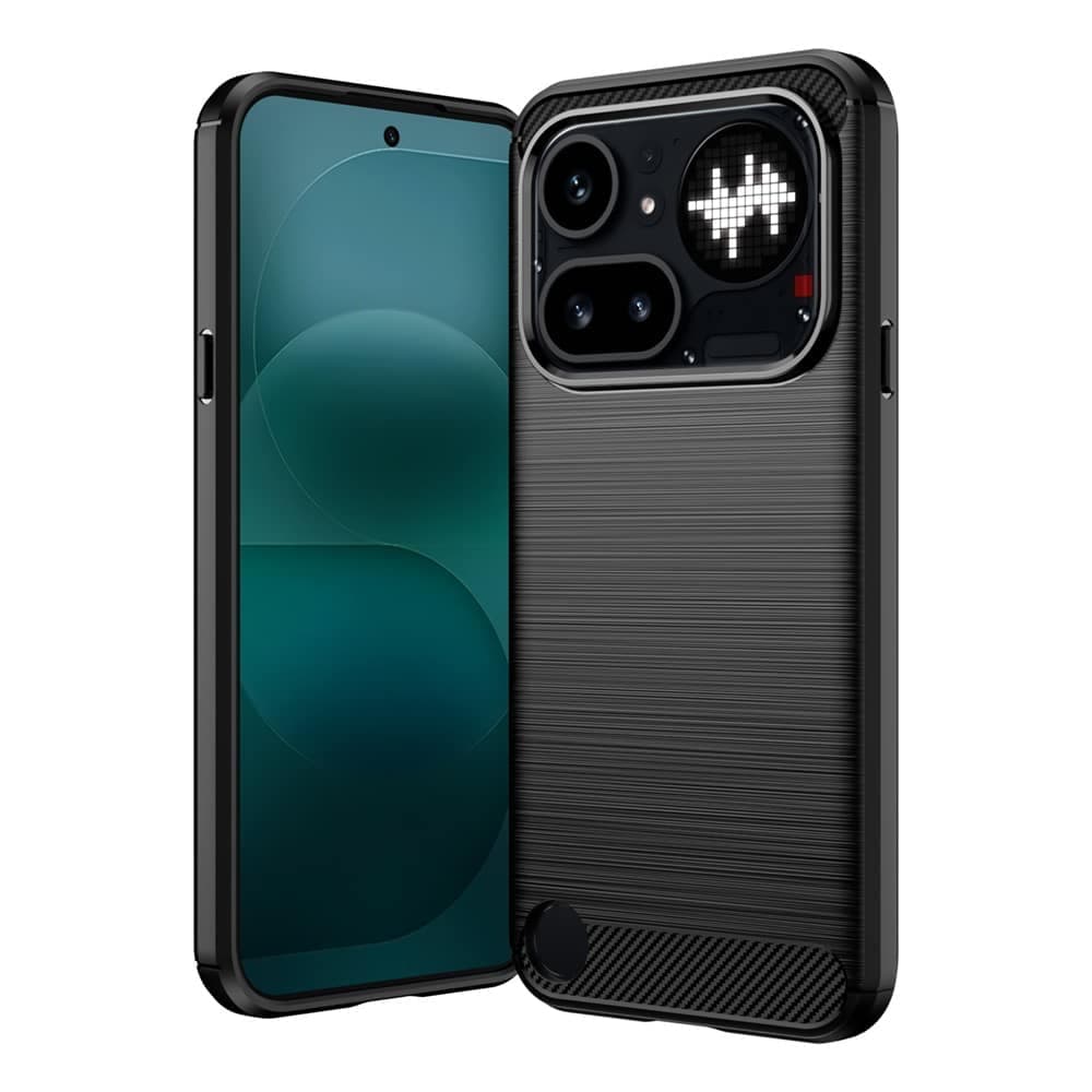 Techsuit Carbon Silicone - θήκη για Nothing Phone (4a) Pro - Μαύρο