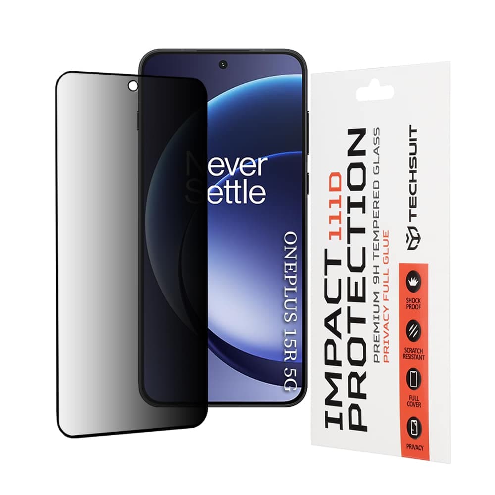 Techsuit - 111D Πλήρης Κόλλα Προστασίας Απορρήτου - OnePlus 15R - Μαύρο
