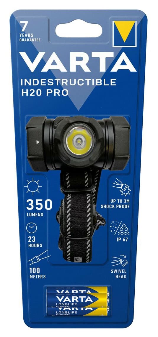VARTA LED φακός κεφαλής Indestructible H20 Pro, 350lm, IP67, μαύρος 2