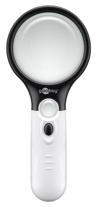 GOOBAY μεγεθυντικός φακός χειρός 41255 με φωτισμό LED, 1.75x & 12.25x