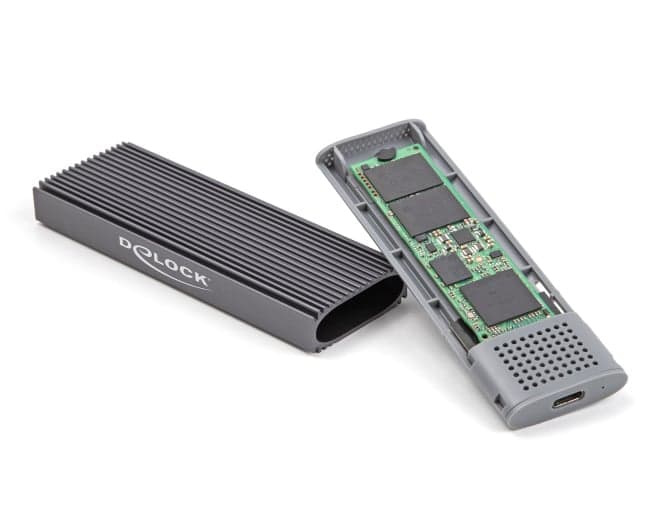 DELOCK θήκη για M.2 NVMe PCIe/SATA SSD 42019, tool free, 10Gbps, μαύρη 2