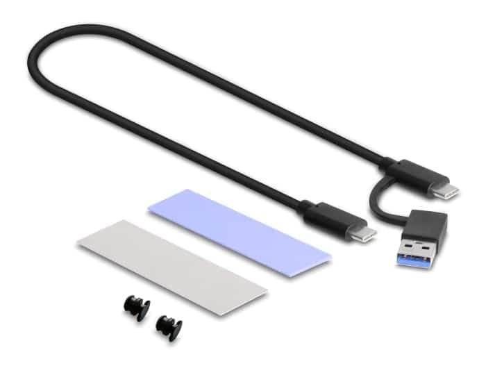 DELOCK θήκη για M.2 NVMe PCIe/SATA SSD 42019, tool free, 10Gbps, μαύρη 8
