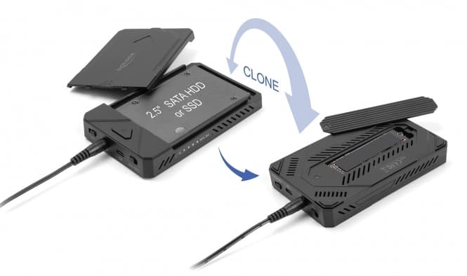 DELOCK θήκη M.2 NVMe & SATA SSD/HDD 42020, 10Gbps, λειτουργία κλώνου 2