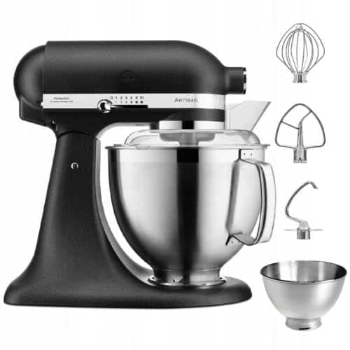 KitchenAid Artisian Πολυκόφτης Κουζινομηχανών 4,8L, 300W, 10 Ταχύτητες, Χυτοσίδηρος Μαύρος EU 5KSM185
