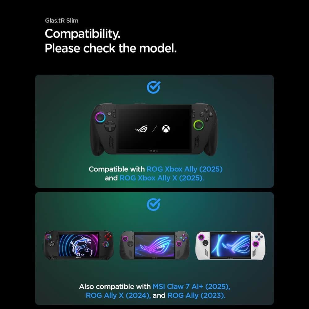 Σκληρυμένο γυαλί SPIGEN GLAS.TR SLIM 2 τεμαχίων ROG ALLY / ALLY X 2023-2025 / MSI CLAW 7 AI+ ΔΙΑΦΑΝΕΣ 5