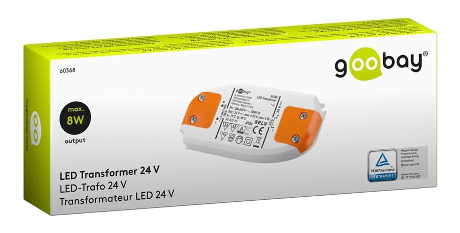 GOOBAY μετασχηματιστής LED 60368, 24V, 8W, IP20 3
