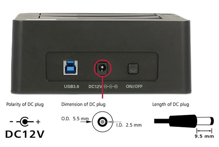 DELOCK docking station για 2.5" ή 3.5" SATA HDD/SSD 62661, 2 θέσεων, 6Gbps, clone function, μαύρο 3