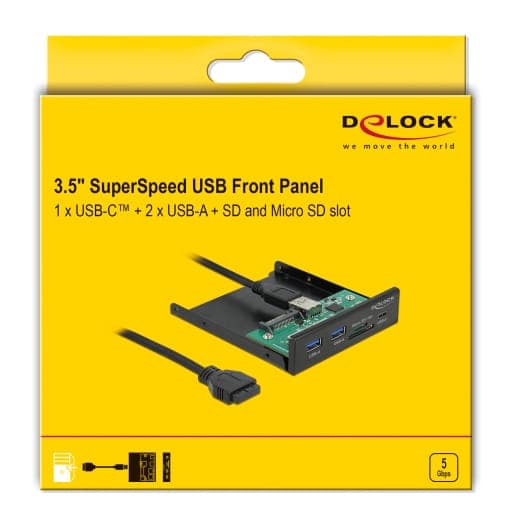 Πρόσοψη DELOCK 64058, 3,5" σε USB-C, 2x USB & SD/Micro SD 4