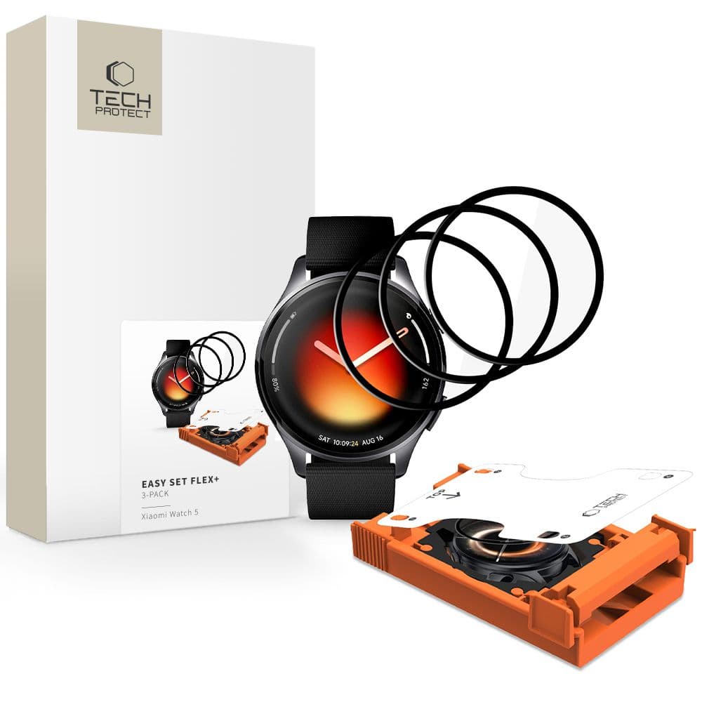 TECH-PROTECT EASY ΣΕΤ FLEX+ 3 ΤΕΜΑΧΙΩΝ XIAOMI WATCH 5 ΜΑΥΡΟ