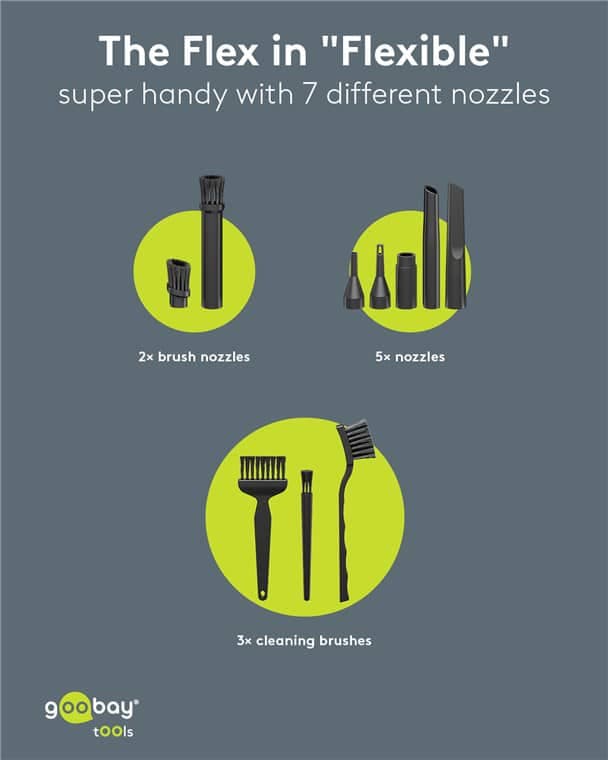 GOOBAY 2 σε 1 σκουπάκι χειρός & air duster 77829, 120W, 6000mAh, μαύρο 4