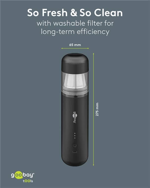 GOOBAY 2 σε 1 σκουπάκι χειρός & air duster 77829, 120W, 6000mAh, μαύρο 7