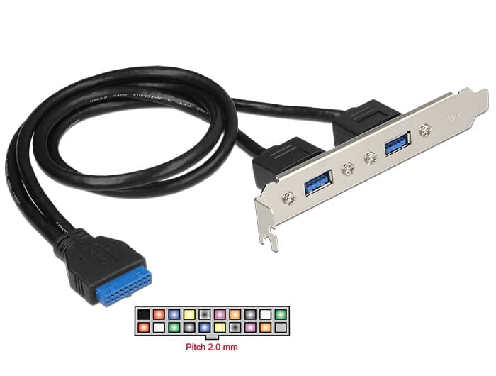 DELOCK Καλώδιο USB 3.0 2x Τύπου-A θηλυκό σε κεφαλίδα 19 ακίδων θηλυκό