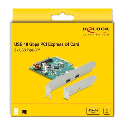 DELOCK κάρτα επέκτασης PCI Express x4 σε 2x USB-C 90397, 10 Gbps 5