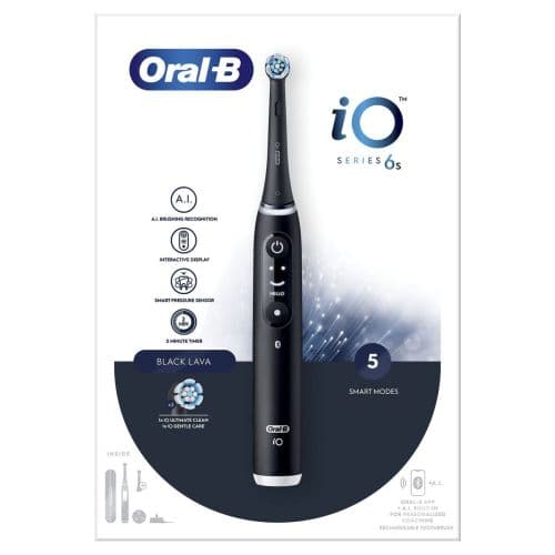 Ηλεκτρική οδοντόβουρτσα Oral-B iO Series 6s Περιστρεφόμενη/Ταλαιούμενη, Μαύρη Λάβα EU