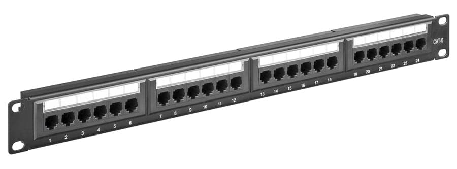 Πάνελ GOOBAY 93866 19"/1U, 24 θύρες, CAT 6 UTP, μαύρo